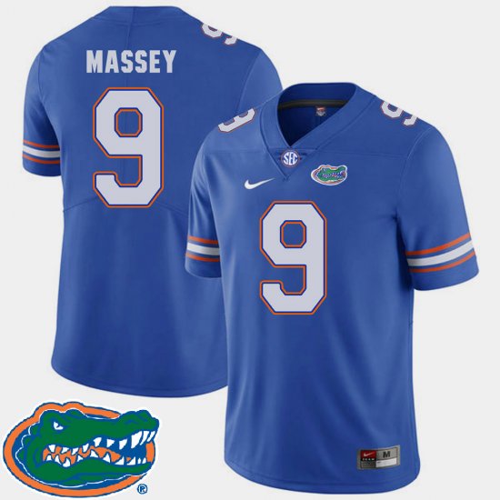 #9 Dre Massey College Football Florida 2018 SEC Men\'s Royal Jersey 230481-376