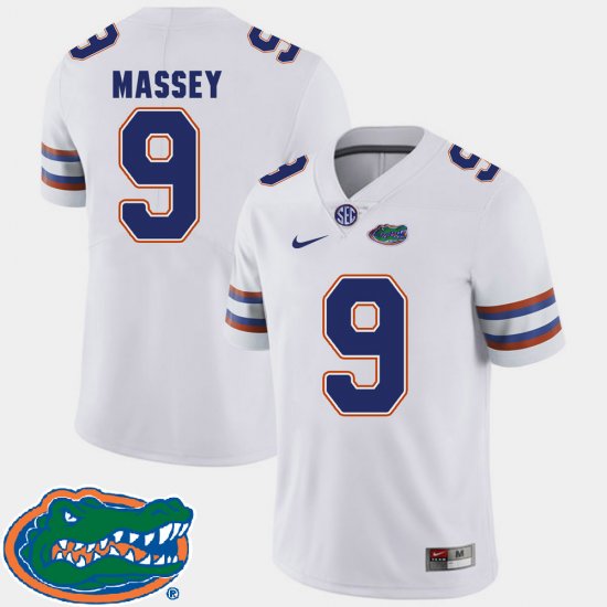 #9 Dre Massey College Football Florida 2018 SEC Men\'s White Jersey 549908-136