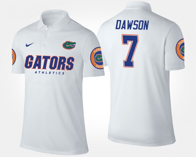 #7 Duke Dawson Name and Number UF Mens White Polo 217287-753