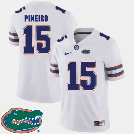 #15 Eddy Pineiro College Football Florida 2018 SEC Men\'s White Jersey 508173-238