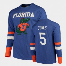 #5 Emory Jones Old School University of Florida Football Long Sleeve Men's Royal T-Shirt 565586-368 #5 Emory Jones Old School University of Florida Football Long Sleeve Men's Royal T-Shirt 565586-368