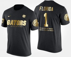 #1 Gold Limited Florida No.1 Short Sleeve With Message Men's Black T-Shirt 677561-590 #1 Gold Limited Florida No.1 Short Sleeve With Message Men's Black T-Shirt 677561-590