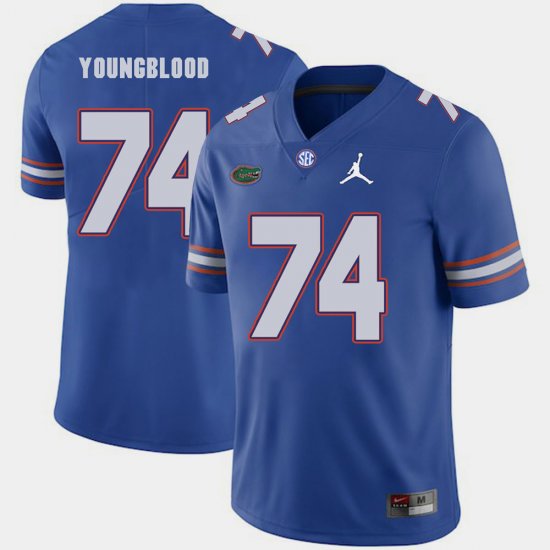 #74 Jack Youngblood Jordan Brand Florida Gators Replica 2018 Game Men\'s Royal Jersey 769851-947