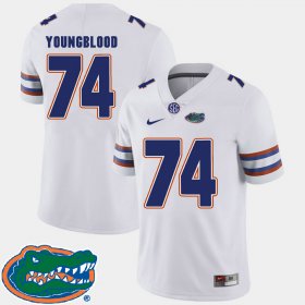 #74 Jack Youngblood College Football Florida Gators 2018 SEC Men White Jersey 762707-561