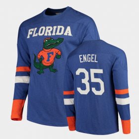 #35 Kyle Engel Old School Florida Gators Football Long Sleeve Mens Royal T-Shirt 461445-323 #35 Kyle Engel Old School Florida Gators Football Long Sleeve Mens Royal T-Shirt 461445-323