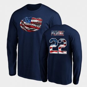 #22 Lamical Perine Banner Wave Florida Long Sleeve Men Navy T-Shirt 641976-917 #22 Lamical Perine Banner Wave Florida Long Sleeve Men Navy T-Shirt 641976-917