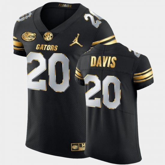 #20 Malik Davis Golden Edition UF 2020-21 Authentic Mens Black Jersey 457874-869