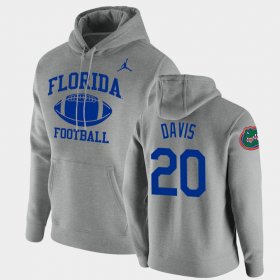 #20 Malik Davis Retro Football UF Pullover Men's Heathered Gray Hoodie 462918-800 #20 Malik Davis Retro Football UF Pullover Men's Heathered Gray Hoodie 462918-800