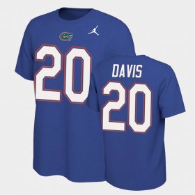 #20 Malik Davis Name and Number Florida Name & Number Retro Mens Royal T-Shirt 540935-272 #20 Malik Davis Name and Number Florida Name & Number Retro Mens Royal T-Shirt 540935-272