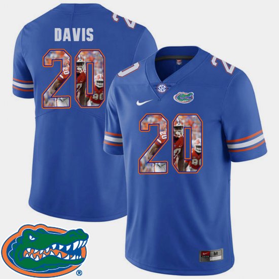 #20 Malik Davis Pictorial Fashion Florida Football Men\'s Royal Jersey 606793-756