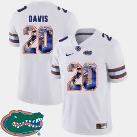 #20 Malik Davis Pictorial Fashion University of Florida Football Men's White Jersey 248778-290