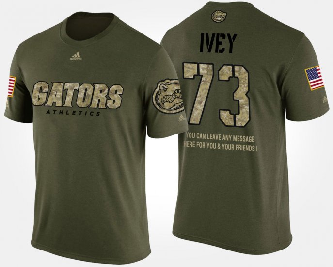 #73 Martez Ivey Military Florida Short Sleeve With Message Men\'s Camo T-Shirt 700177-129