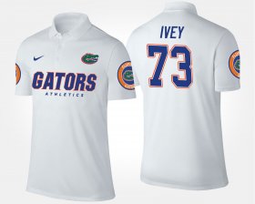 #73 Martez Ivey Name and Number University of Florida Mens White Polo 228748-798