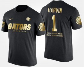 #1 Percy Harvin Gold Limited Florida Short Sleeve With Message Mens Black T-Shirt 187976-805 #1 Percy Harvin Gold Limited Florida Short Sleeve With Message Mens Black T-Shirt 187976-805