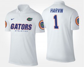 #1 Percy Harvin Name and Number Florida Gators Mens White Polo 589281-580