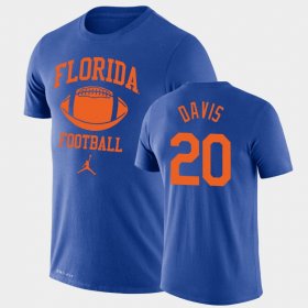 #20 Malik Davis Retro Football Florida Lockup Legend Performance Mens Royal T-Shirt 130739-664 #20 Malik Davis Retro Football Florida Lockup Legend Performance Mens Royal T-Shirt 130739-664
