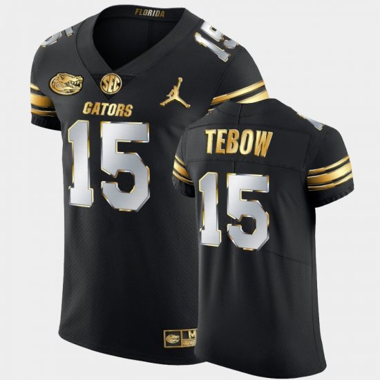 #15 Tim Tebow Golden Edition Florida Gators 2020-21 Authentic Men\'s Black Jersey 709656-796