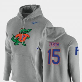 #15 Tim Tebow Vault Logo Club University of Florida Pullover Mens Heathered Gray Hoodie 825976-321 #15 Tim Tebow Vault Logo Club University of Florida Pullover Mens Heathered Gray Hoodie 825976-321