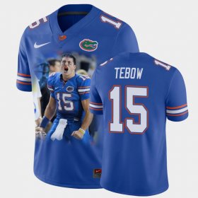 #15 Tim Tebow Player Pictorial Florida 2007 Player Portrait Win the Heisman Trophy Men's Royal Jersey 674463-525