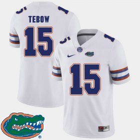 #15 Tim Tebow College Football UF 2018 SEC Mens White Jersey 414647-562