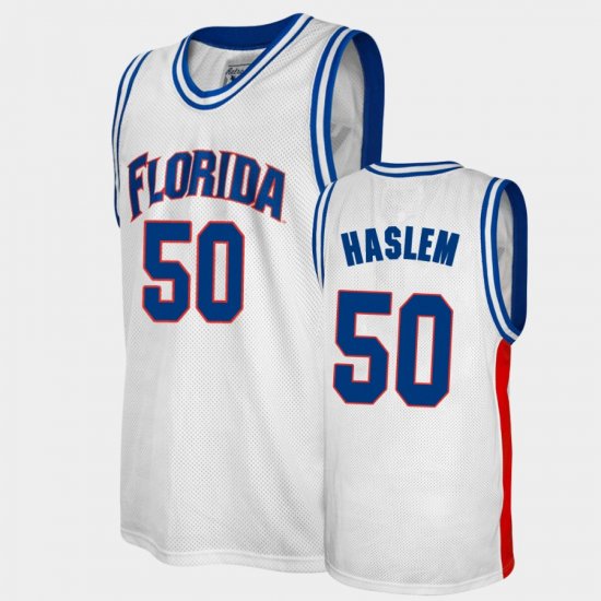 #50 Udonis Haslem Alumni UF College Baketball Mens White Jersey 578469-669