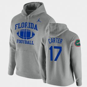 #17 Zachary Carter Retro Football Florida Pullover Mens Heathered Gray Hoodie 700473-884 #17 Zachary Carter Retro Football Florida Pullover Mens Heathered Gray Hoodie 700473-884