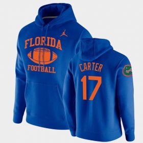 #17 Zachary Carter Retro Football Florida Pullover Men Royal Hoodie 167406-268 #17 Zachary Carter Retro Football Florida Pullover Men Royal Hoodie 167406-268