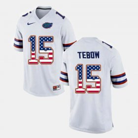 #15 Tim Tebow US Flag Fashion Florida Men White Jersey 601693-654