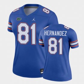 #81 Aaron Hernandez College Football UF Legend Womens Royal Jersey 373679-430