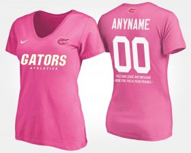 #00 Custom Name and Number Florida With Message Women Pink T-Shirt 520852-723