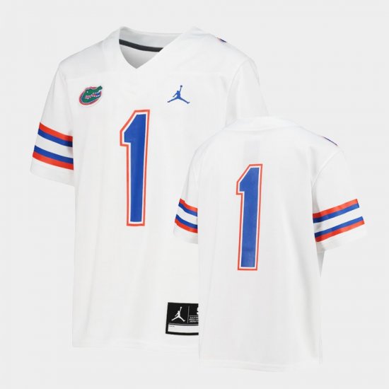 #1 College Football Florida Untouchable Youth White Jersey 386796-489