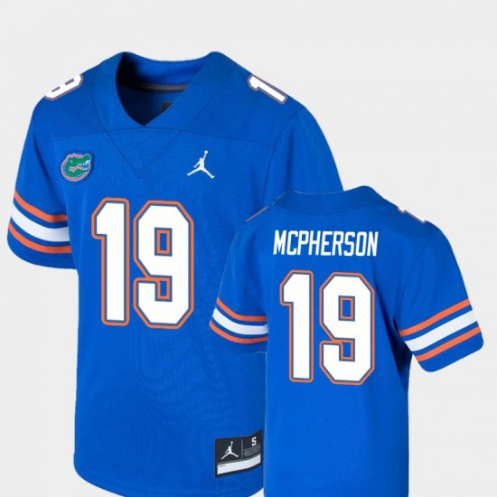 #19 Evan McPherson Game Florida Gators College Football Jordan Brand Youth Royal Jersey 446481-695