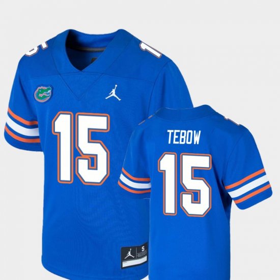 #15 Tim Tebow Game Florida Gators College Football Jordan Brand Youth Royal Jersey 646178-254